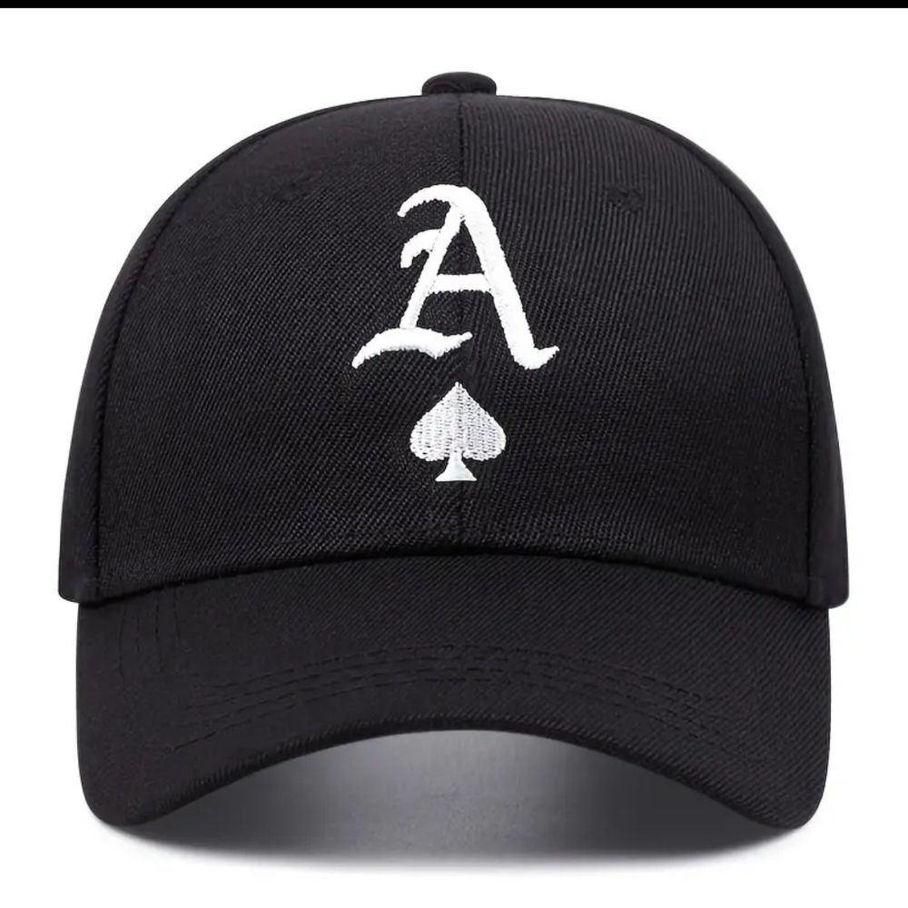 Spade Letter A Embroidery Baseball Cap Solid Color Trendy Sports Hats Lightweigh